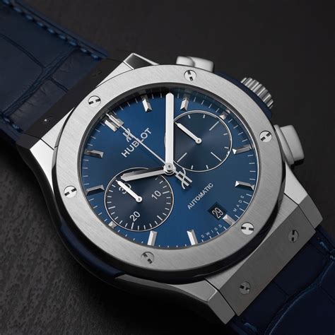 Hublot Classic Fusion Titanium Blue Chronograph.